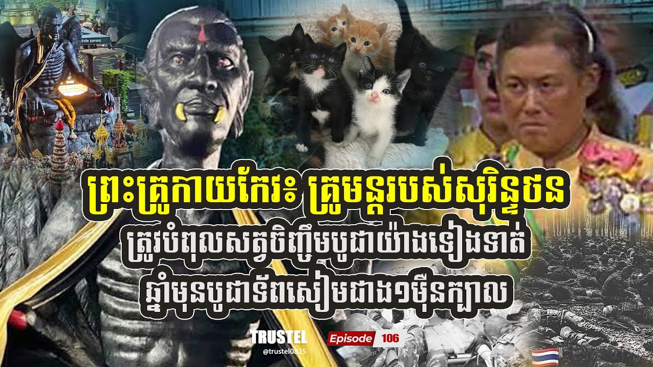 ព្រះគ្រូកាយកែវ៖ គ្រូមន្តមេធ្មប់សុរិន្ទថន ត្រូវបំពុលសត្វបូជាជាទៀងទាត់ ឆ្នាំមុនបូជាទ័ពសៀមជាង១ម៉ឺនក្បាល