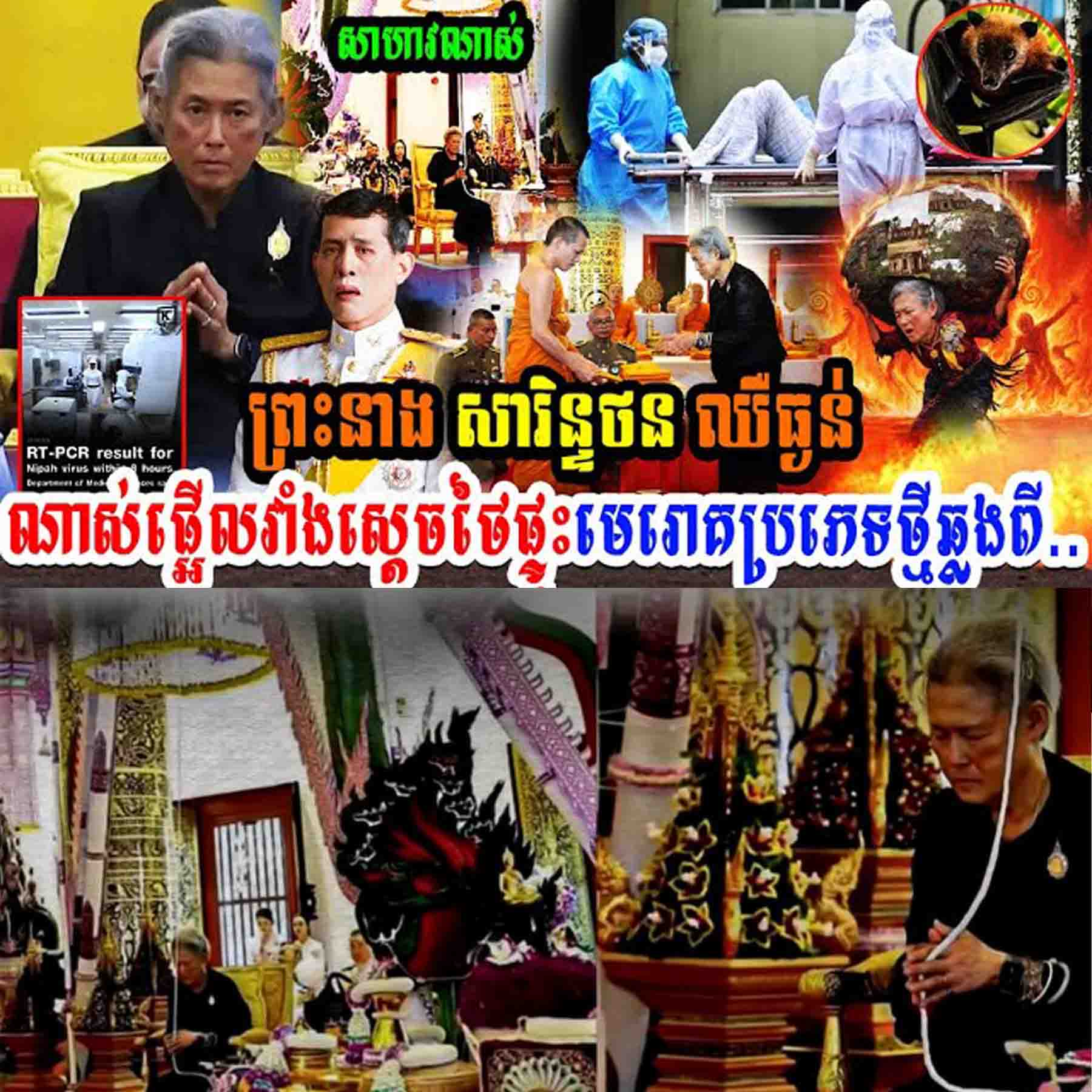រន្ធត់ផ្អើលវាំងស្ដេចថៃ! ព្រះនាង សារិនថន ប្រឈមនឹងស្ថានភាពសុខភាពធ្ងន់ធ្ងរ ខណៈមានការសង្ស័យមេរោគប្លែកថ្មីផ្ទុះឡើង